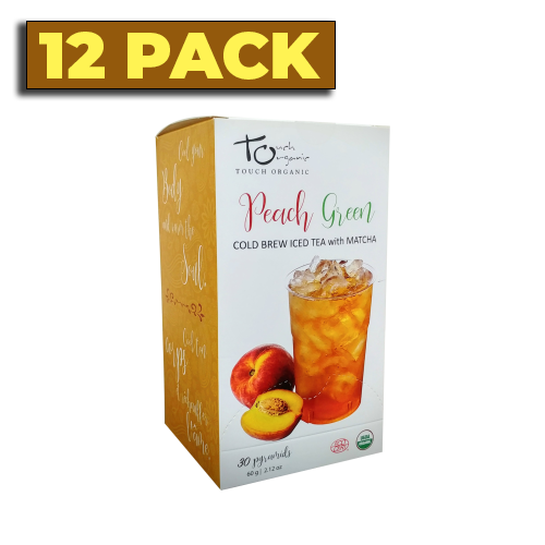 Touch Organic - ORGANIC PEACH GREEN COLD BREW ICED TEA 30 BAGS - 12 PACK CASE
